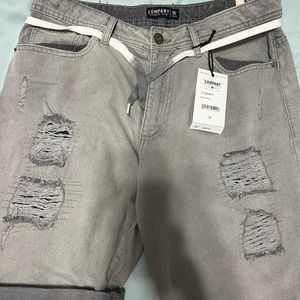 Grey denim shorts